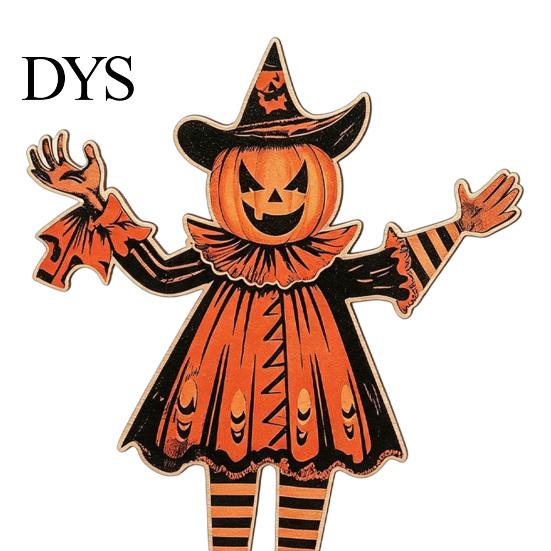 Vintage Halloween Party Supplies 3Pcs Wooden Pumpkin Scarecrow Ornaments, Table Centerpiece, Handcrafted Autumn Favors Desktop Decoration for