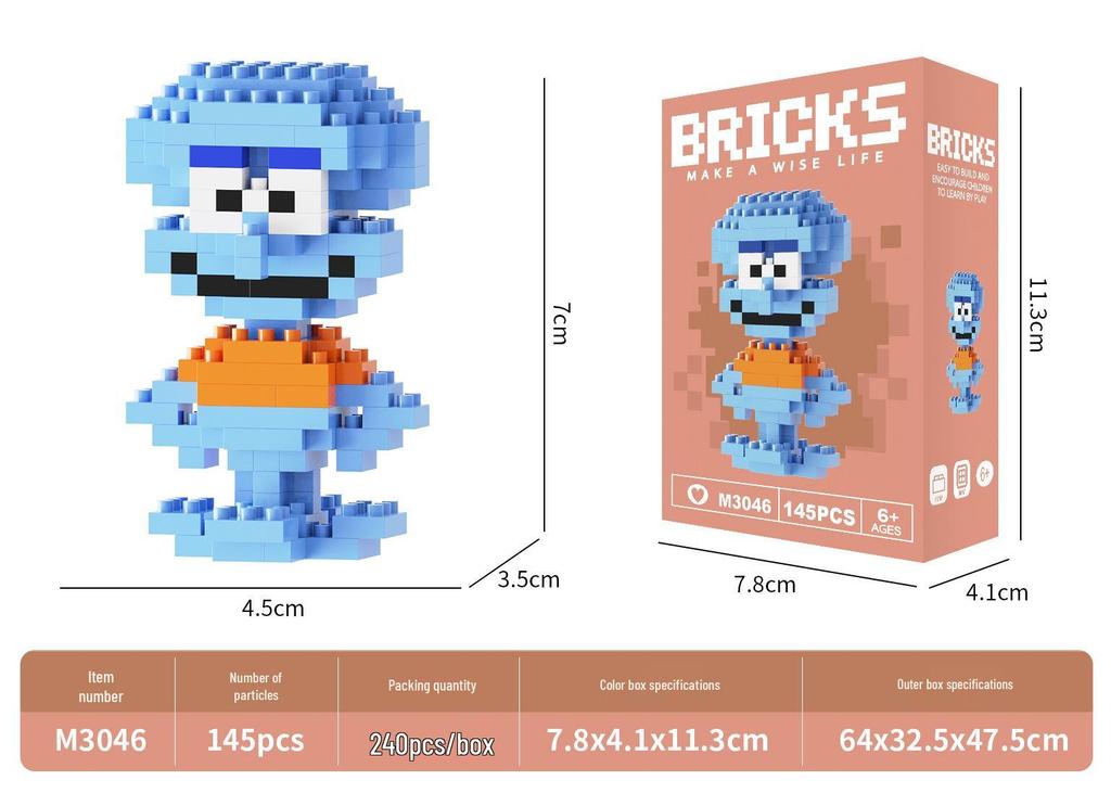 Tiny Berry Bear Nini Building Blocks - Educational Cartoon Figurine for Kids