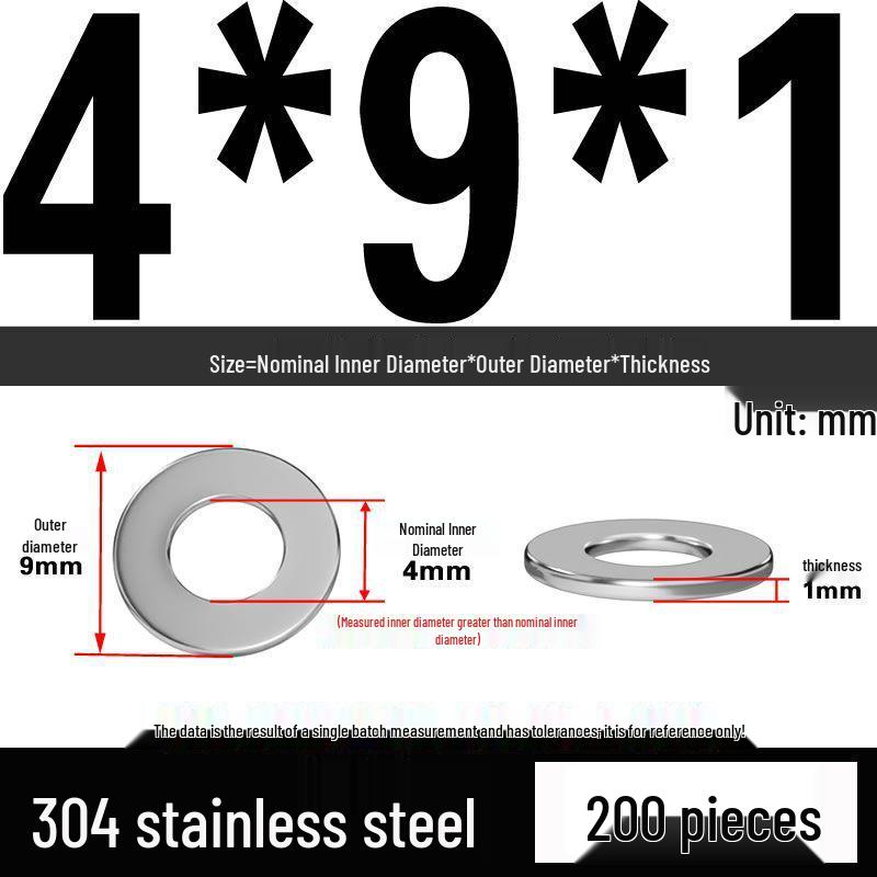 Thickened 304 Stainless Steel Flat Washer Spacer (M2-M36)