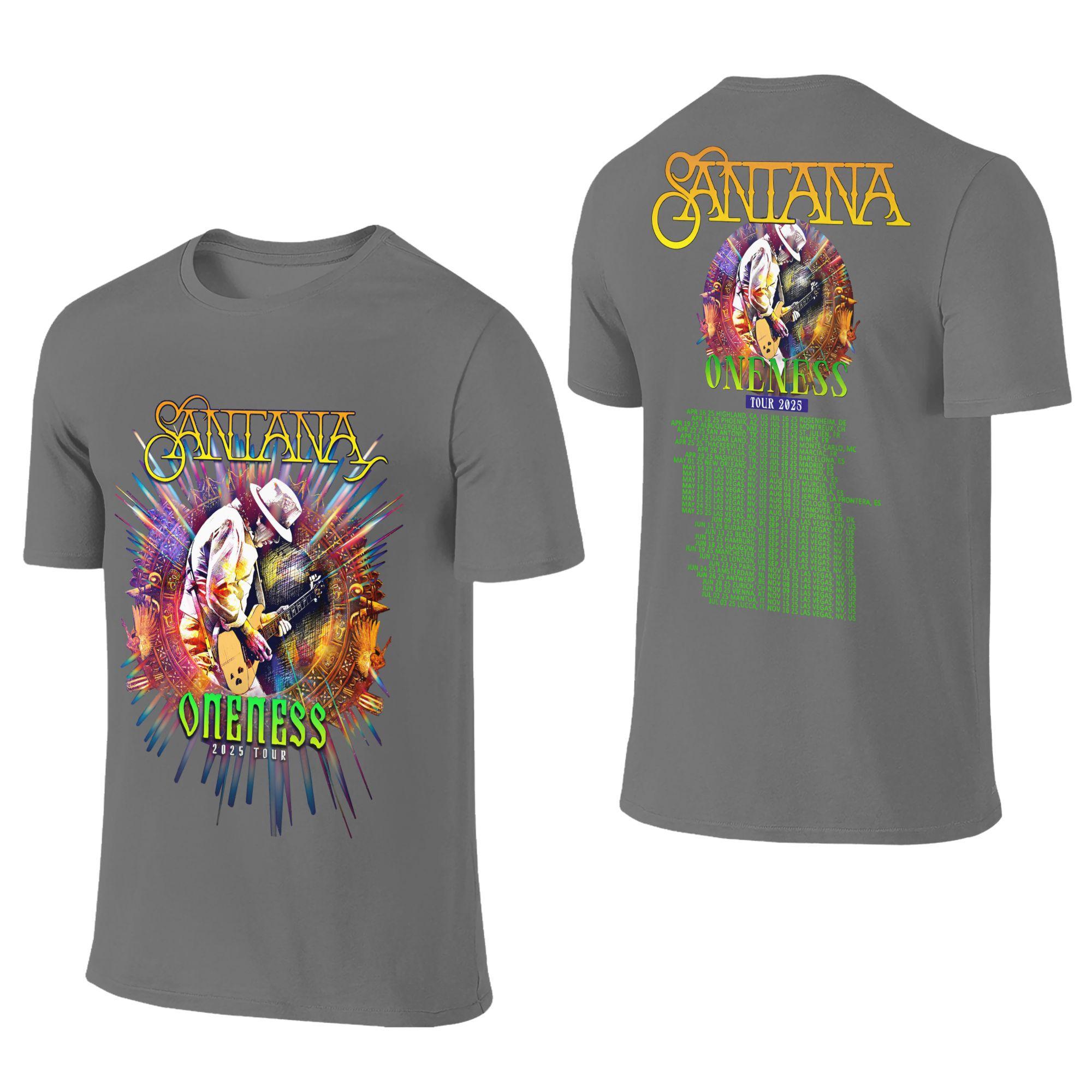 

Creative Santana Oneness T-Shirt for Men Crewneck Pure Cotton T Shirts Siinger Short Sleeve Tee Shirt Gift Idea Clothing L