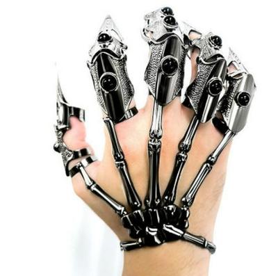 "Harajuku Alien Tech Handschuhe": Verstellbare bionische Roboterhand mit mechanischen Rüstungsringen"