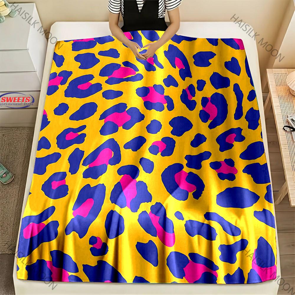 New Arrived! Colorful Leopard Themed Blankets for Friends Son Daughter Wife Birthday Holidays Christmas Fashion Gift Fast Arrive