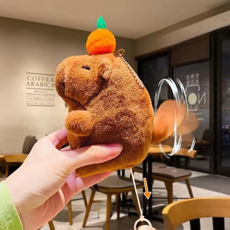 Cute Cartoon Capybara Pendant Plush Toy Doll Bag Hanging Ornament Cute Kapila Keychain Doll Ornament Car Pendant Children's Gift