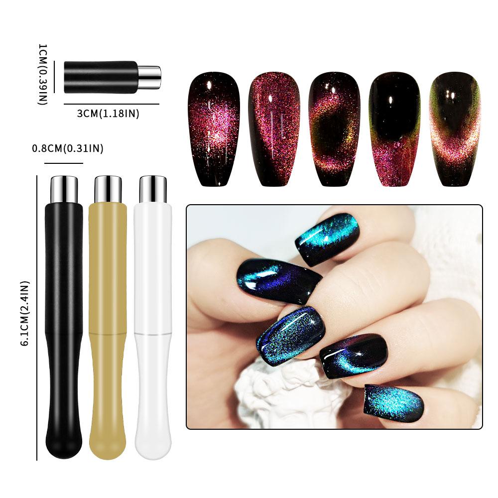 Nail Art Cat Magnetic Stick for 3D Cat Eye Gel Painting Nail Art Magnet Stick UV Gel Nail Polish Round Square Manicure Tool