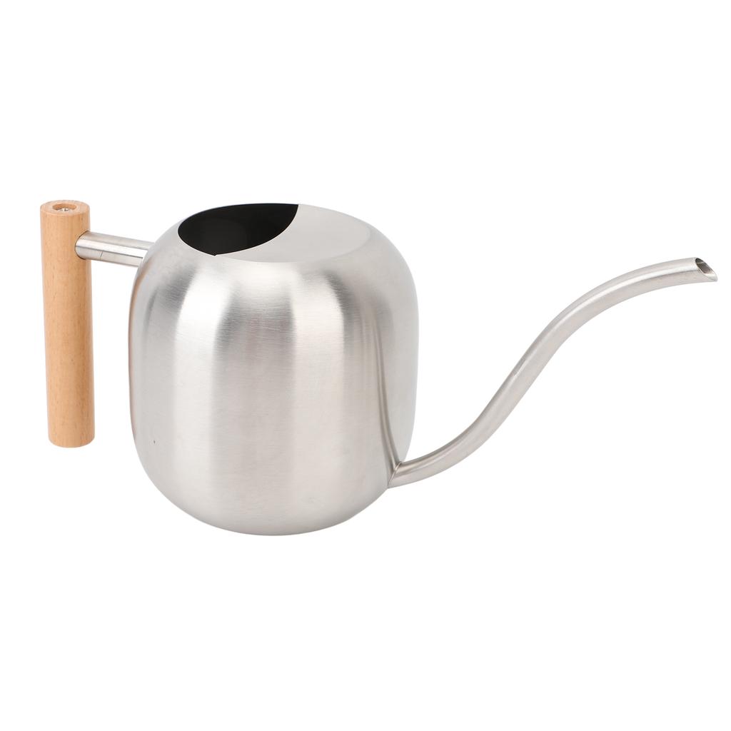 Watering Can Stainless Steel Long Spout Splash Proof with Wood Handle Plant Watering Can for