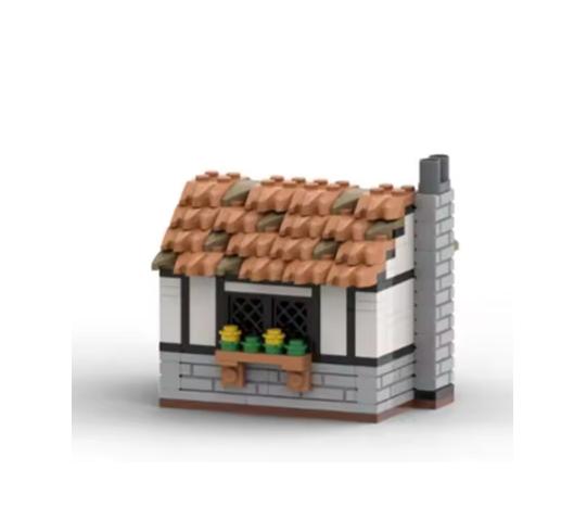 MOC Medieval Building Blocks Solider Figures Knights Gifts City Wall Castle Horse Shed Trial Platform Steel-Making Furnace