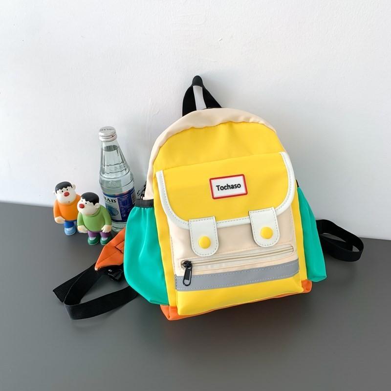 Stylish Korean Inspired Large Capacity Unisex Kids Backpack With Trendy Color Block Design