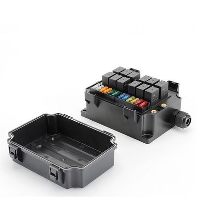 12V 12-Way Fuse Relay Box with 5-Pin 40A Relays & Fuses For Car Truck Waterproof