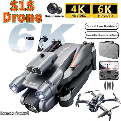 Nový dron S1S s dálkovým ovládáním 4/6K HD s duální kamerou pro vyhýbání se překážkám WIFI FPV s optickým průtokem bezkomutátorový RC dron Skládací kvadrokoptéra 3KM Čtyřosá letadla