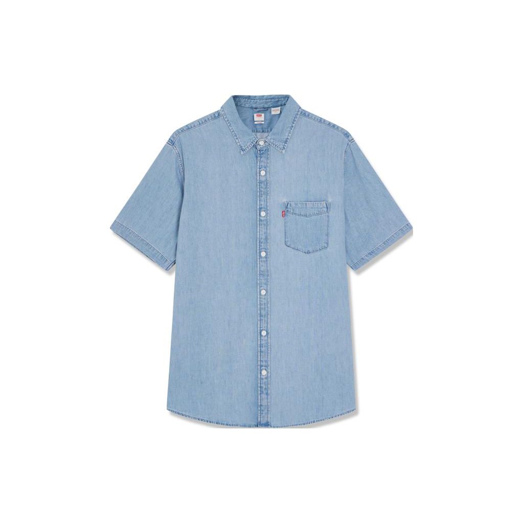 

Levis Однотонная Удобная Повседневная Джинсовая Рубашка с Коротким Рукавом Мужская рубашка Джинсово-синий 86627-0128 S