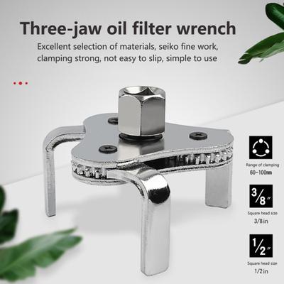 Oil Filter Wrench Two Way 3 Jaws Adjustable Auto Car Repair Tool Oil Filter Removal Workshop