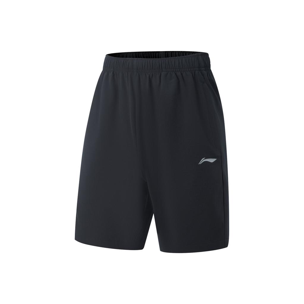 Li Ning Fitness Series Casual Minimalist Solid Color Sports Shorts Men Shorts Black AKSV525-6
