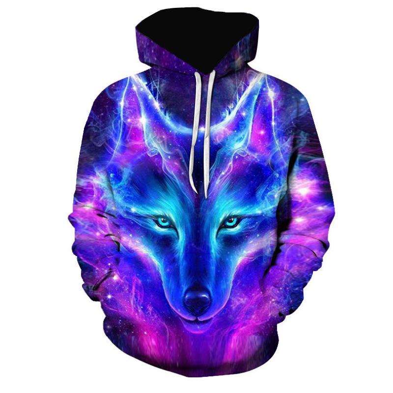 3D Printed BF Fox Wolf Head Hoodie Starry Sky Tiger Marvel Alliance Couple Sportwear