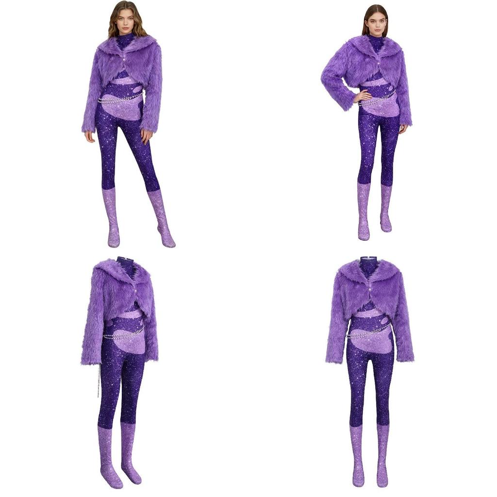Zootopia Gazelle Cosplay Costume With Faux Fur For Halloween And Themed Parties