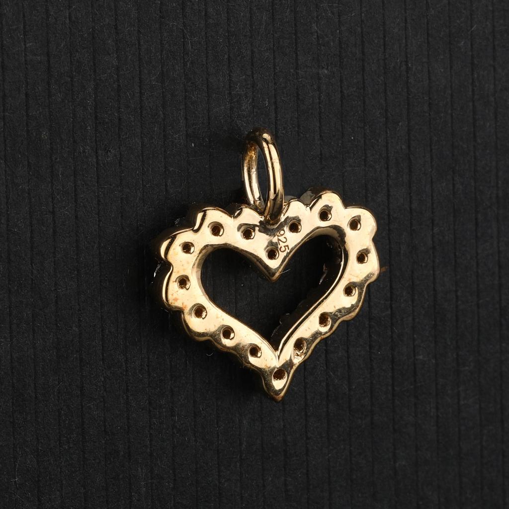 925 Sterling Silver Gold Plated White Cubic Zirconia Pendant Round Minimal Handmade Fine Jewelry Gift for Her