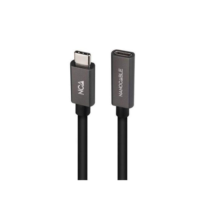 NANOCABLE 10.01.4402 - Câble USB 3.2 Gen2x2 20Gbps 3A, 4K/60Hz, USB-C mâle vers USB-C femelle, noir, 2 m