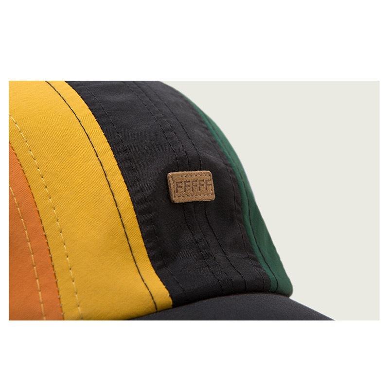 Hat Female Sunscreen Alphabet Harajuku Trend Rainbow Splicing Melon Rind Baseball Cap Outdoor Couple Sun Hat