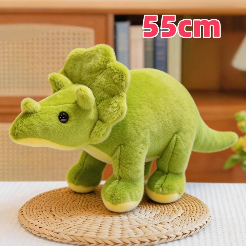Cartoon Green Dinosaur Series Plush Toys Soft Lifelike Tyrannosaurus Stegosaurus Triceratops Doll Cute Kids Companion Doll