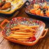 Abay Bohemian Square Ceramic Plates with Handles