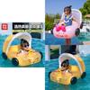 Inflatable Cartoon Car Seat Boat With Sunshade Steering Wheel For Children Swimming Activities