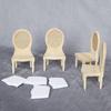 1/12 Dolls Miniature Furniture Wooden Unpainted Dining Chair For Dollhouse