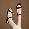 Krazing Pot Cow Skin Thin Med Heels Concise Style Summer Size 42 Basic Clothing Dating Women Sandals