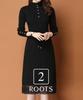 SECOND ROOTS Dress with Lace and Drawstring Blouson Elegant and Beautiful for Hem, Knit, Waist, Design, Fall/Winter, Beige, 5A-R04-BEXL