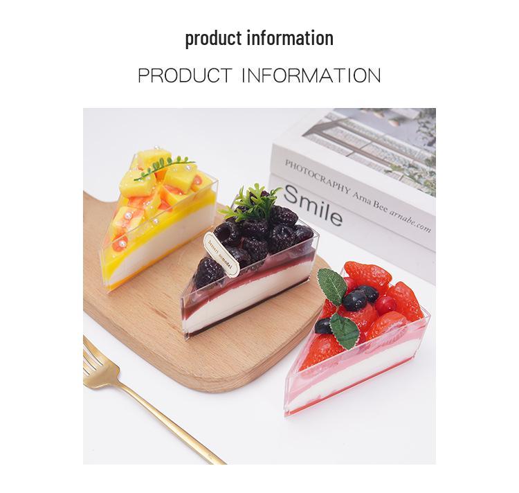 Modello Espositore Dessert Gelatina Budino Triangolare Mousse Torta Fragola Mango Francese