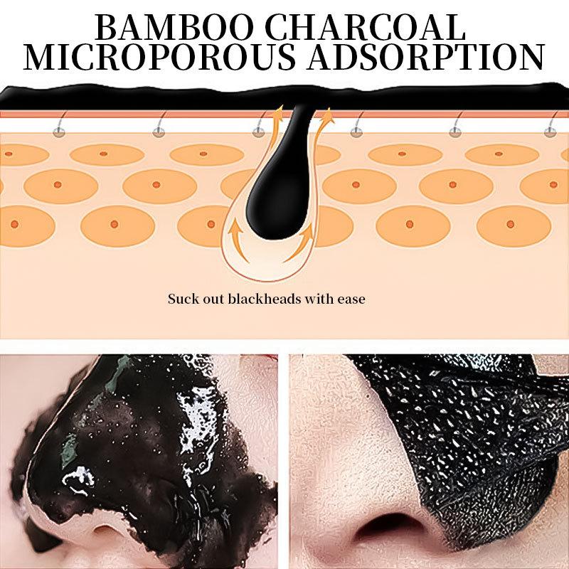 Bamboo Charcoal Peel Off Mask | Deep Cleansing Blackhead Remover, Oil Control, Anti-Acne, Pore Purifying Sticker for Nose & Full Face