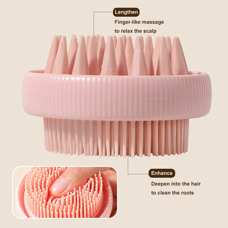 Silicone Shampoo Head Scalp Massage Brush Silicone Body Brush Hair Washing Comb Bath Spa Shower Brush Add Liquid Bathing Brush