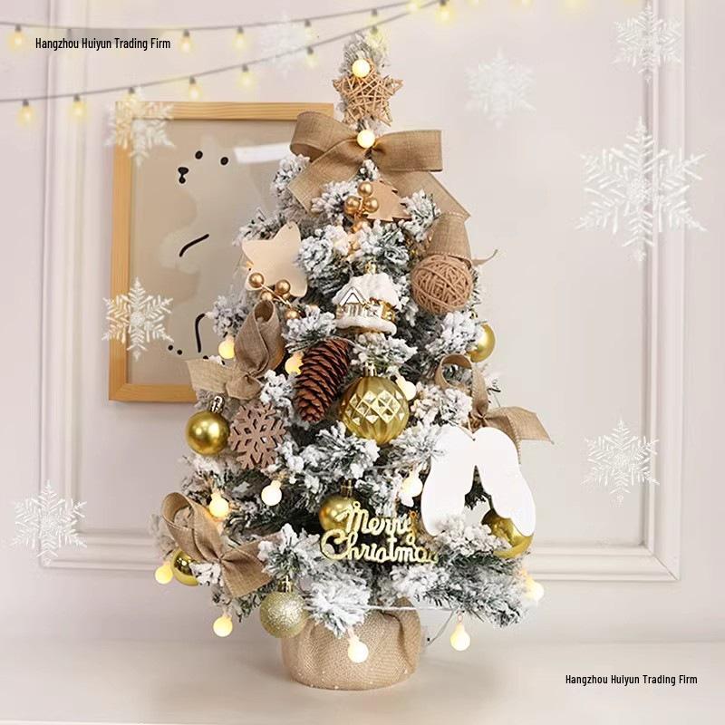 Mini Desktop Christmas Tree with Lights and Decorations