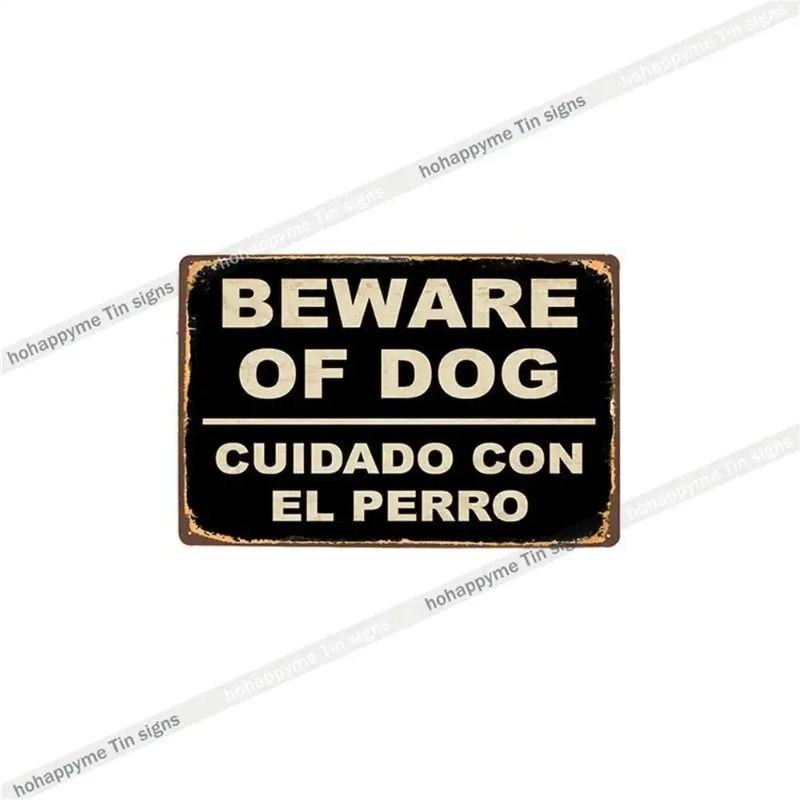Retro Metal Sign German Shepherd Patrol Warning Decorative Plate for Home Wall 20x30cm