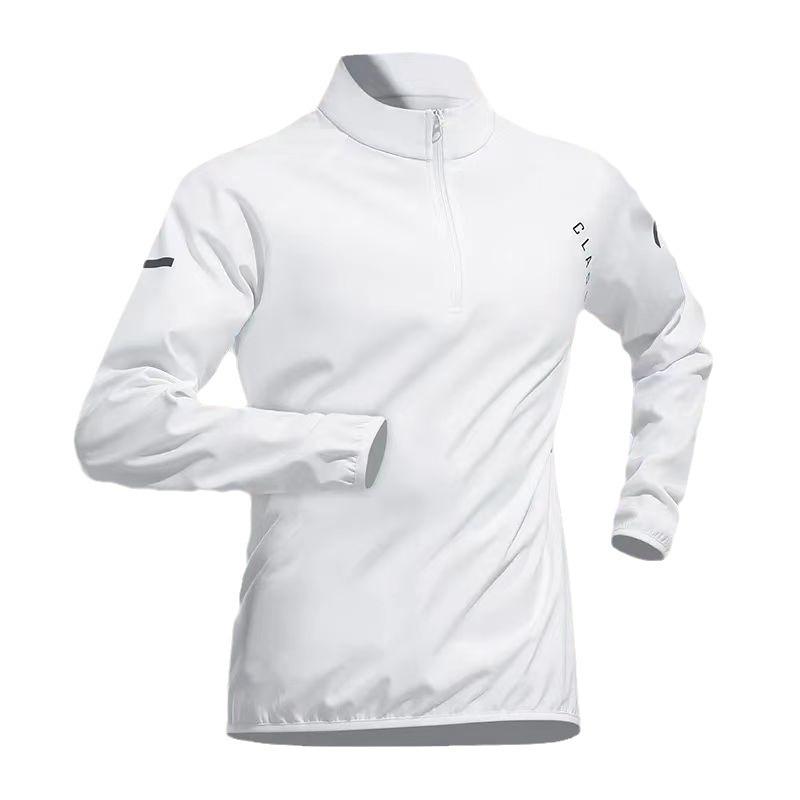 Running Suit Men's Sports Tops Long-sleeved Quick-drying Clothes Track Field Spring Autumn Fitness Training Half-zipper Bottoming Three-piece Suit