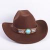 Beliebte europäische und amerikanische Mode OL-Stil einfarbiger Cowboyhut Herren und Damen High-End Zylinder Jazzhut Filzhut