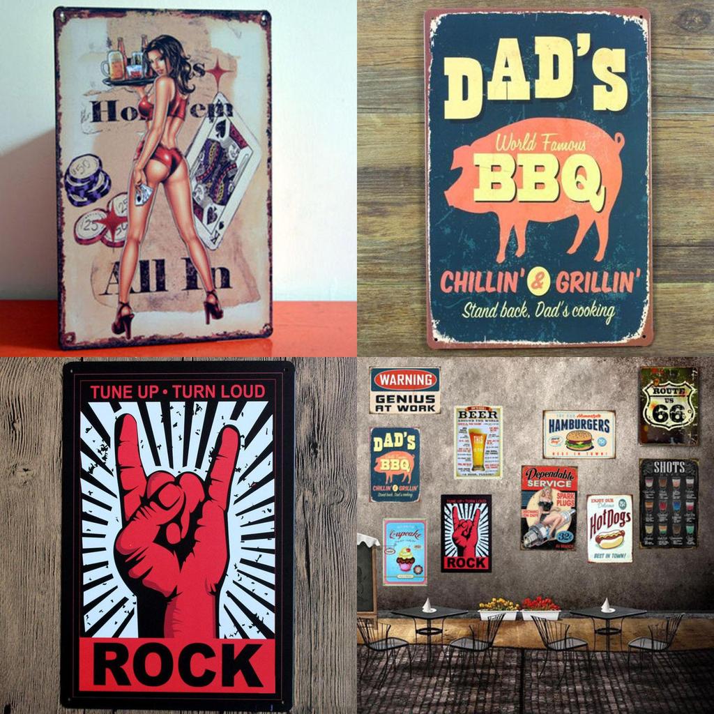 Retro Metalowy Szyld Blaszany Plakietka z Wintydżowym Urokiem do Dekoracji Ścian Baru i Kawiarni