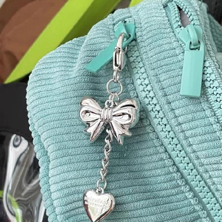 Fashion Heart Bowknot Chain Keychain Hanging Decorations Keyring Ornament
