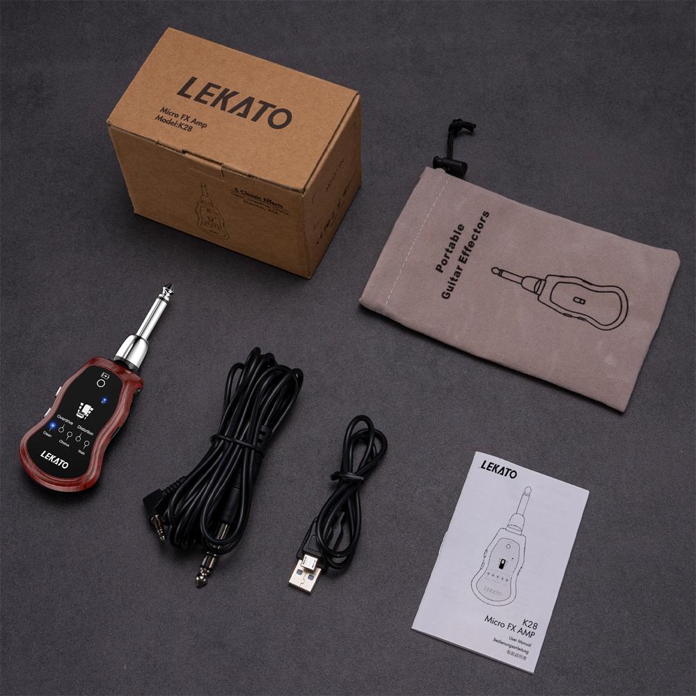 Quick-Charge Mini Amp - Lekato B6 0-100% In 1H W/5 Guitar Fx & Aux Input for Electric/bass (Ipx4 Splashproof)