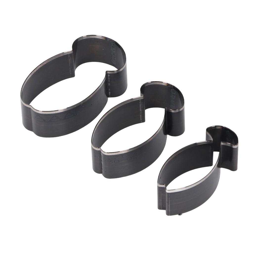 3 Pcs Set Leather Cutting Die Fish Shaped 76 70 61mm Long Alloy Steel Hollow Punching Tool for