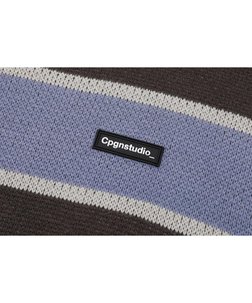 CPGN STUDIO Striped Wappen Knit Lavender Chocolate