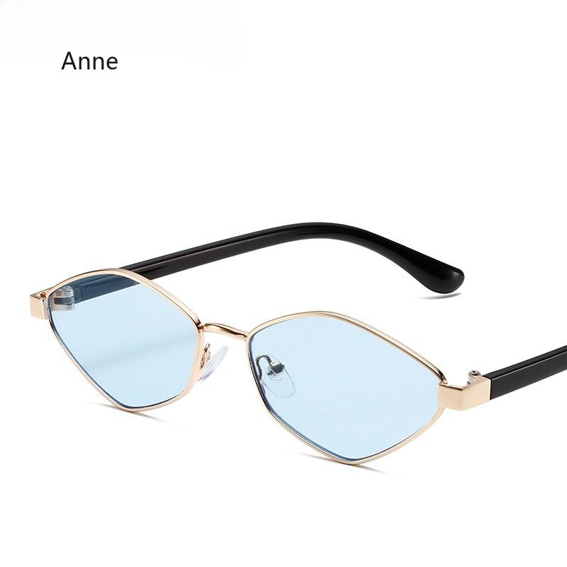 Fashion Irregular Polygon Cat Eye Sunglasses Women Retro Clear Ocean Lens Shades UV400 Trending Men Small Sun Glasses Gafas