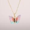 Butterfly Pendant Necklace for Women Fashion Party Daily Cute Animal Accessories Inlaid Bright CZ Versatile Lady Jewelry