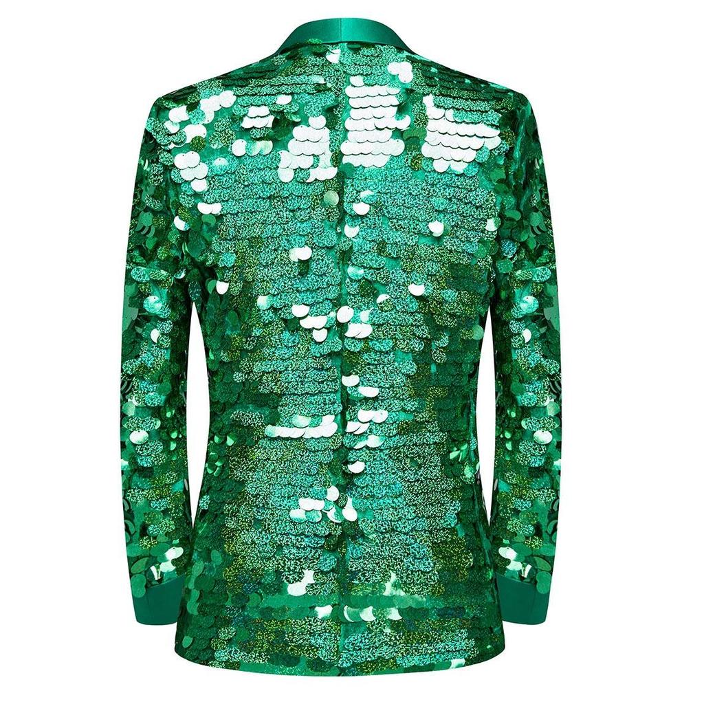 Jachetă de costum cu paiete și ciucuri de lux pentru bărbați, Costum de scenă pentru cântăreț