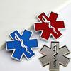 1pcs Metal 3D Star of Life Car Sticker Styling Red Emergency Ambulance Logo Personalized Modification Metal Scratch Decoration