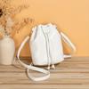 Chic Minimalist Solid Color Large Capacity Crossbody Drawstring Bucket Bag for Women, Available In Sky Blue/White/Black