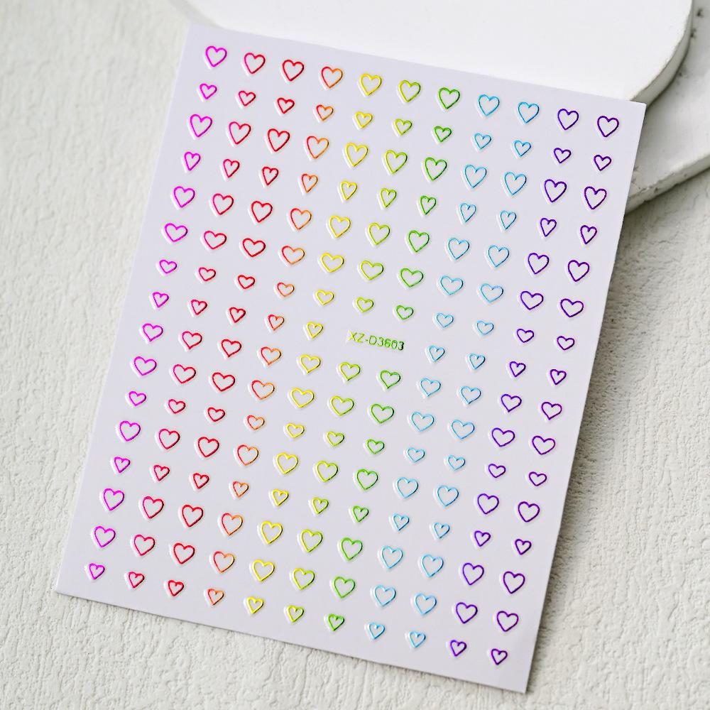 Adesivo de unha de tamanho pequeno simples com letras de luz de estrela de amor vazadas adesivo de unha autoadesivo decoração de unha