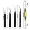 Stainless Steel 10-Piece/11-Piece Tweezer Set with Pointed and Bent Tips, Canvas Bag Included
