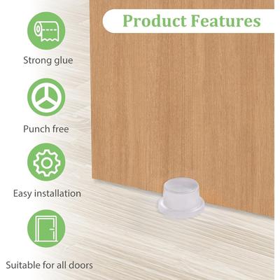 Transparent Silicone Door Stopper No Drill Anti Bump Pad for Office Home Safety Protection Dodgers Door Stop Home Improvement
