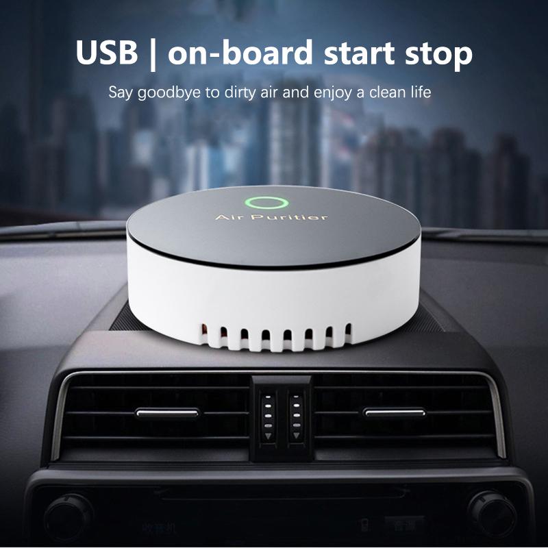 Мини-очиститель воздуха для автомобиля USB Очиститель кислорода Озоновый генератор Фильтр очистки воздуха Аксессуары Удалитель дыма Грузовик Автомобиль Автомобиль Air Purifier gray