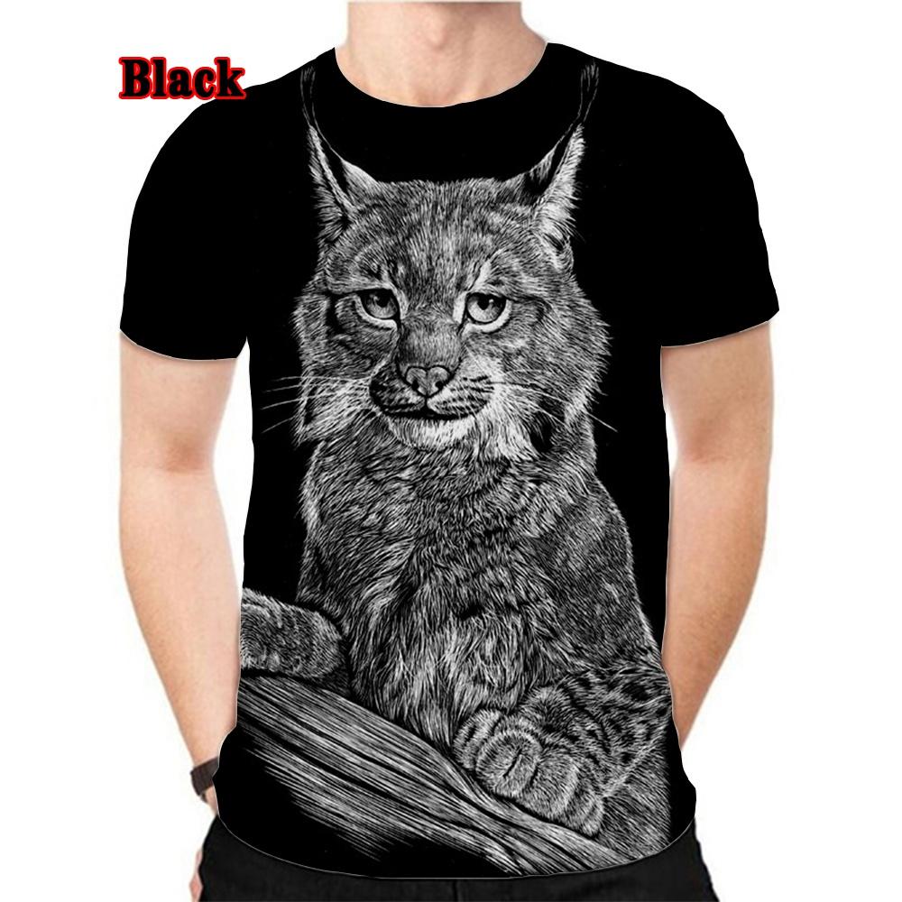 men woman Spring/Summer Printed 3D Animal Lynx Harajuku Streetwear Short Sleeve Unisex Hip Hop T-shirt XS-5XL