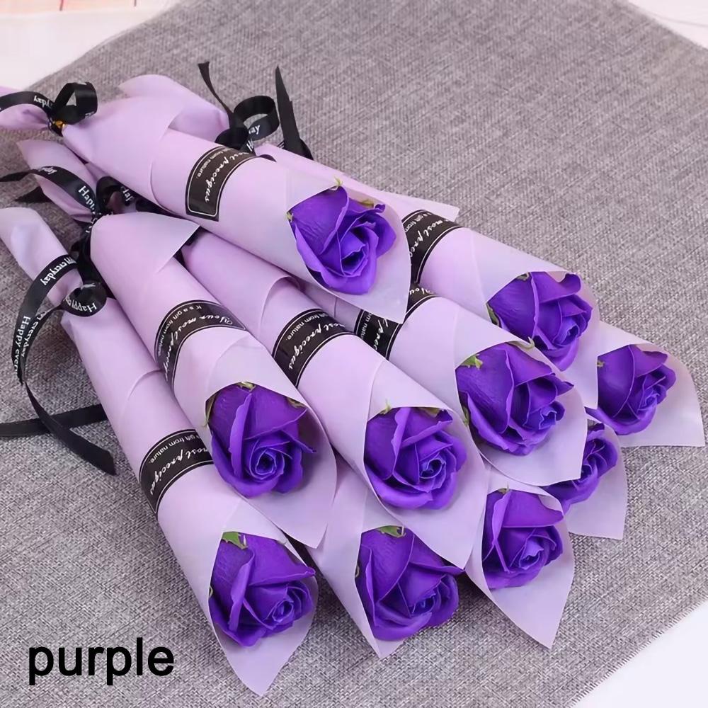 10/20pcs Red Rose Bouquet Artificial Flower Eternal Rose Valentines Day Teacher's Day Mother's Day Gift Giving Bunch Flower